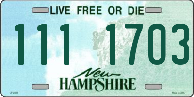 NH license plate 1111703