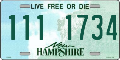 NH license plate 1111734