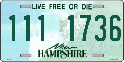 NH license plate 1111736