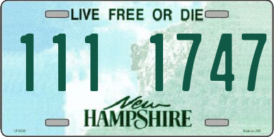 NH license plate 1111747