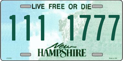 NH license plate 1111777