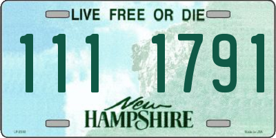NH license plate 1111791