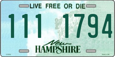NH license plate 1111794