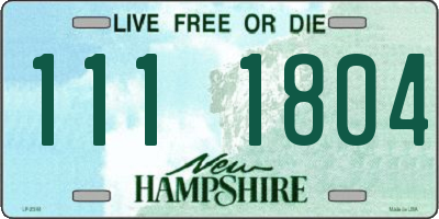 NH license plate 1111804
