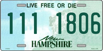 NH license plate 1111806