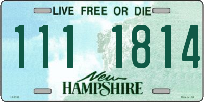 NH license plate 1111814