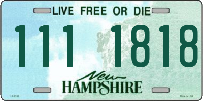 NH license plate 1111818
