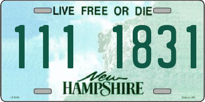 NH license plate 1111831