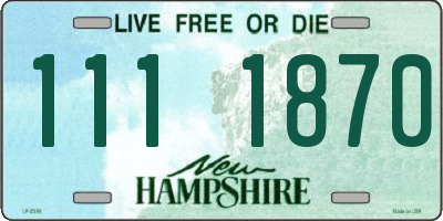 NH license plate 1111870
