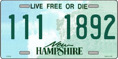 NH license plate 1111892