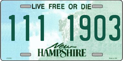 NH license plate 1111903