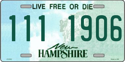 NH license plate 1111906
