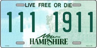 NH license plate 1111911