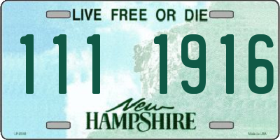 NH license plate 1111916