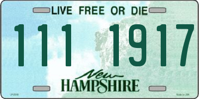 NH license plate 1111917