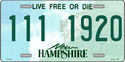 NH license plate 1111920