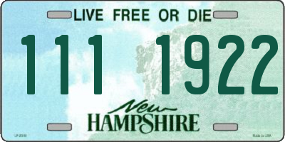 NH license plate 1111922