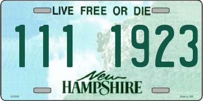 NH license plate 1111923