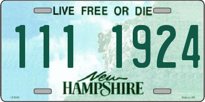NH license plate 1111924