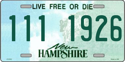 NH license plate 1111926