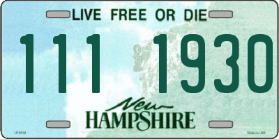 NH license plate 1111930