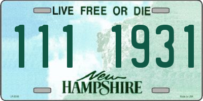 NH license plate 1111931