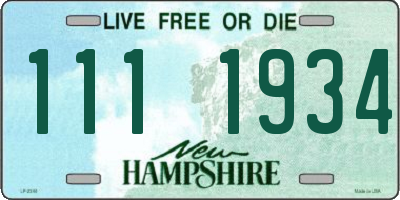 NH license plate 1111934