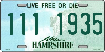 NH license plate 1111935