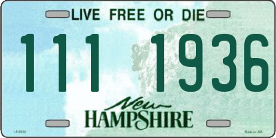 NH license plate 1111936