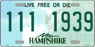 NH license plate 1111939