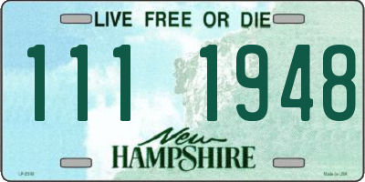 NH license plate 1111948