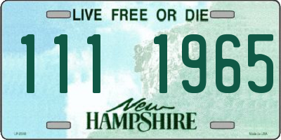 NH license plate 1111965