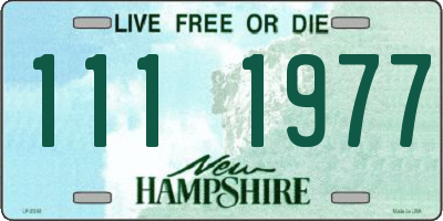 NH license plate 1111977