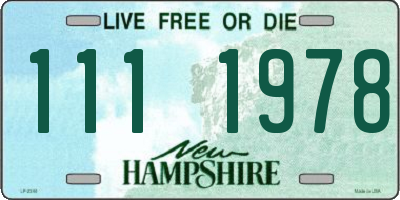 NH license plate 1111978