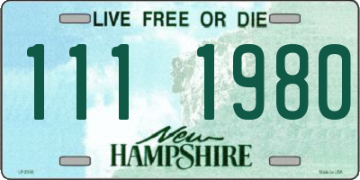 NH license plate 1111980