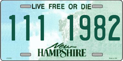 NH license plate 1111982