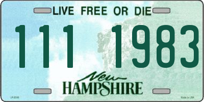 NH license plate 1111983