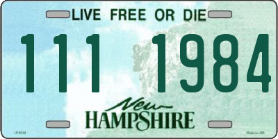 NH license plate 1111984