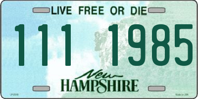 NH license plate 1111985