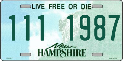 NH license plate 1111987