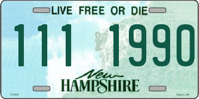 NH license plate 1111990