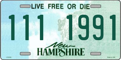 NH license plate 1111991