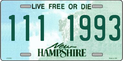 NH license plate 1111993