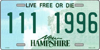 NH license plate 1111996