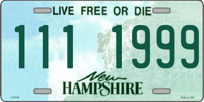 NH license plate 1111999