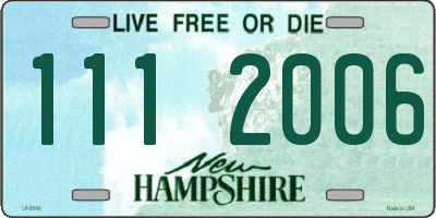 NH license plate 1112006