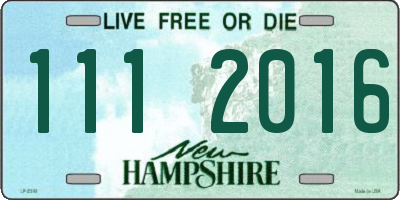 NH license plate 1112016
