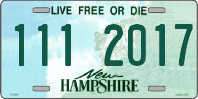 NH license plate 1112017
