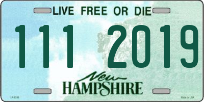 NH license plate 1112019