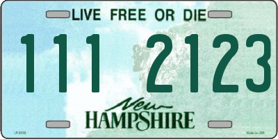 NH license plate 1112123